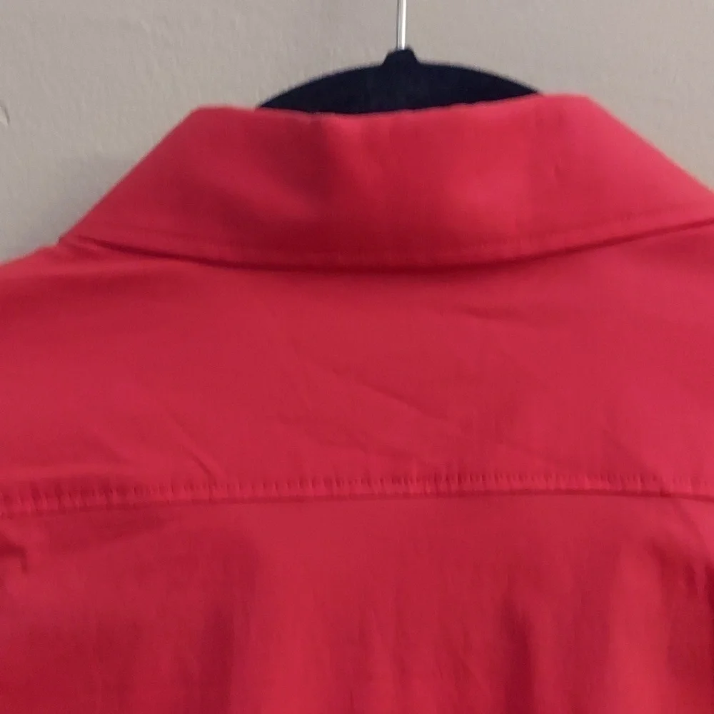 HUGO by Hugo Boss Slim Line Button Down Long Sleeve Coral Dress Shirt - Picture 8 of 12